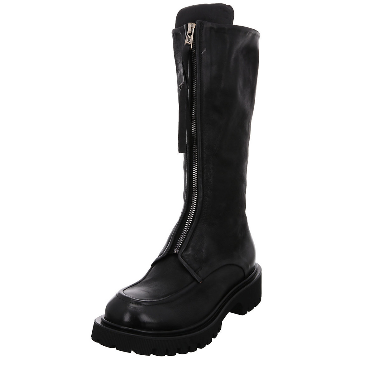A.S.98 Damen Stiefel Schuhe Boots Elegant Klassisch Glattleder uni Klassische Stiefel schwarz