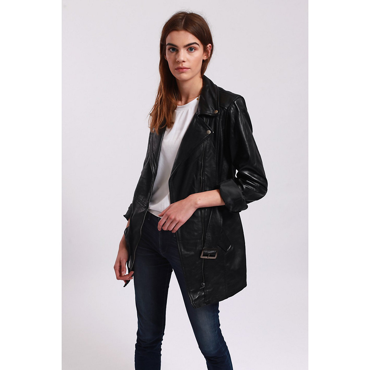 le temps de cerises Lederjacke LAMARA schwarz le temps de cerises Lederjacke LAMARA schwarz