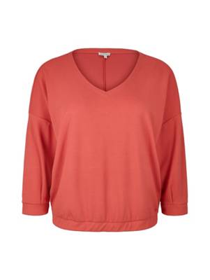 TOM TAILOR T-Shirt Plus Shirt mit V-Ausschnitt  T-Shirts rot