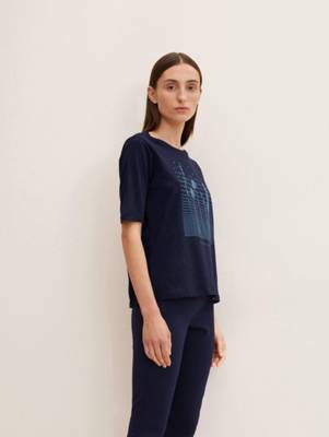 TOM TAILOR T-Shirt T-Shirt mit Print  T-Shirts dunkelblau