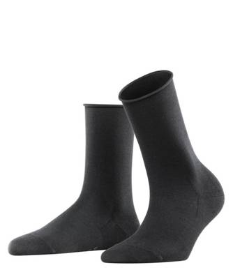 FALKE Damen Socken Active Breeze Uni Rollbündchen Lyocell Faser Socken schwarz