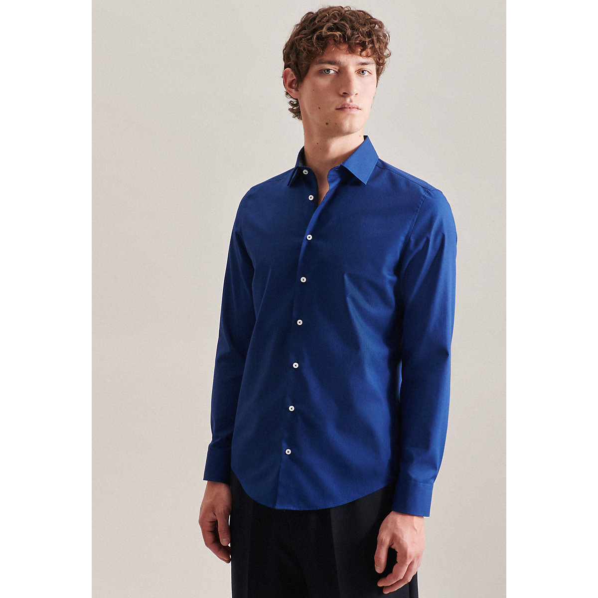seidensticker Business Hemd X-Slim Langarm Kentkragen Uni Langarmhemden blau