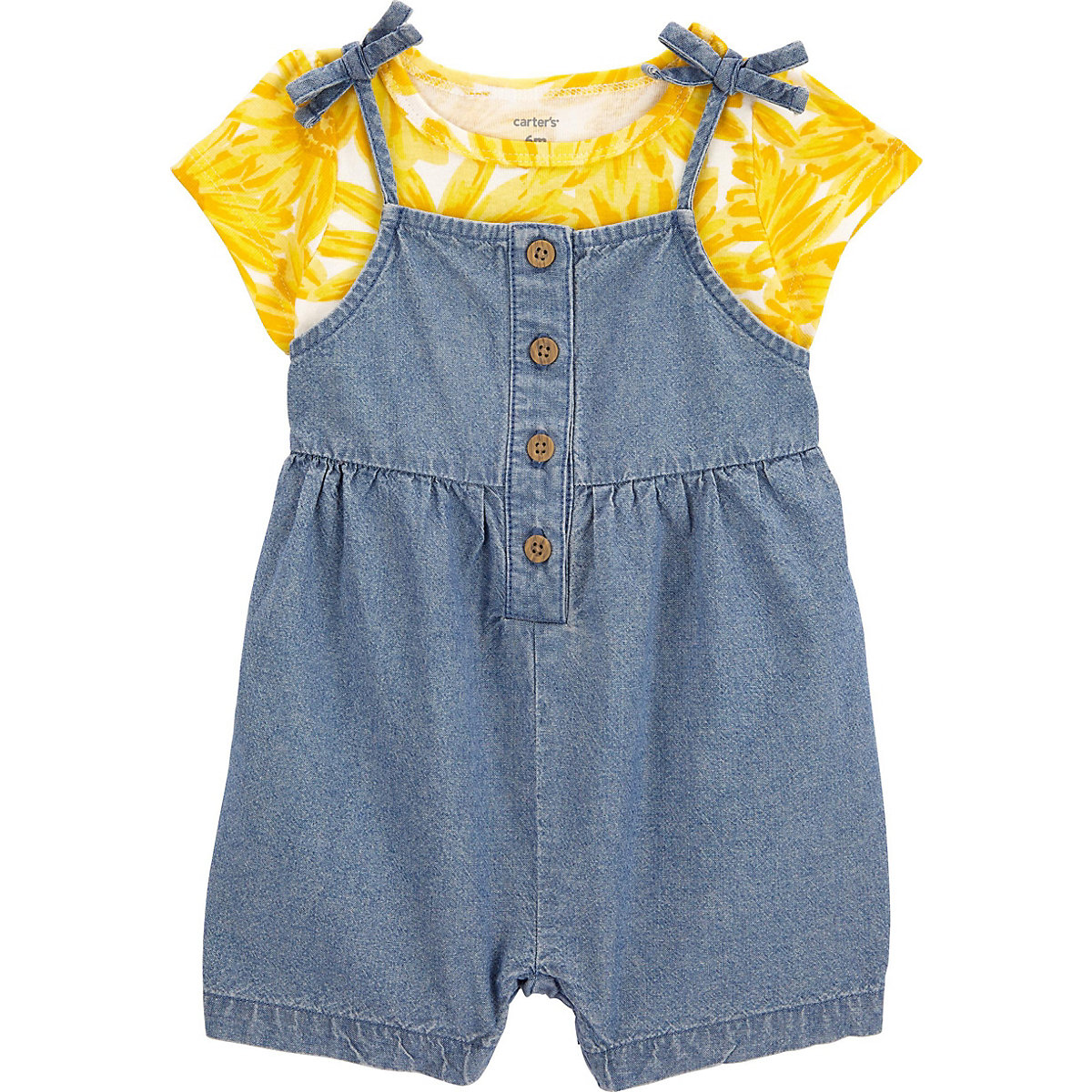 carter`s Baby Set Latzhose + T-Shirt für Mädchen blau/gelb