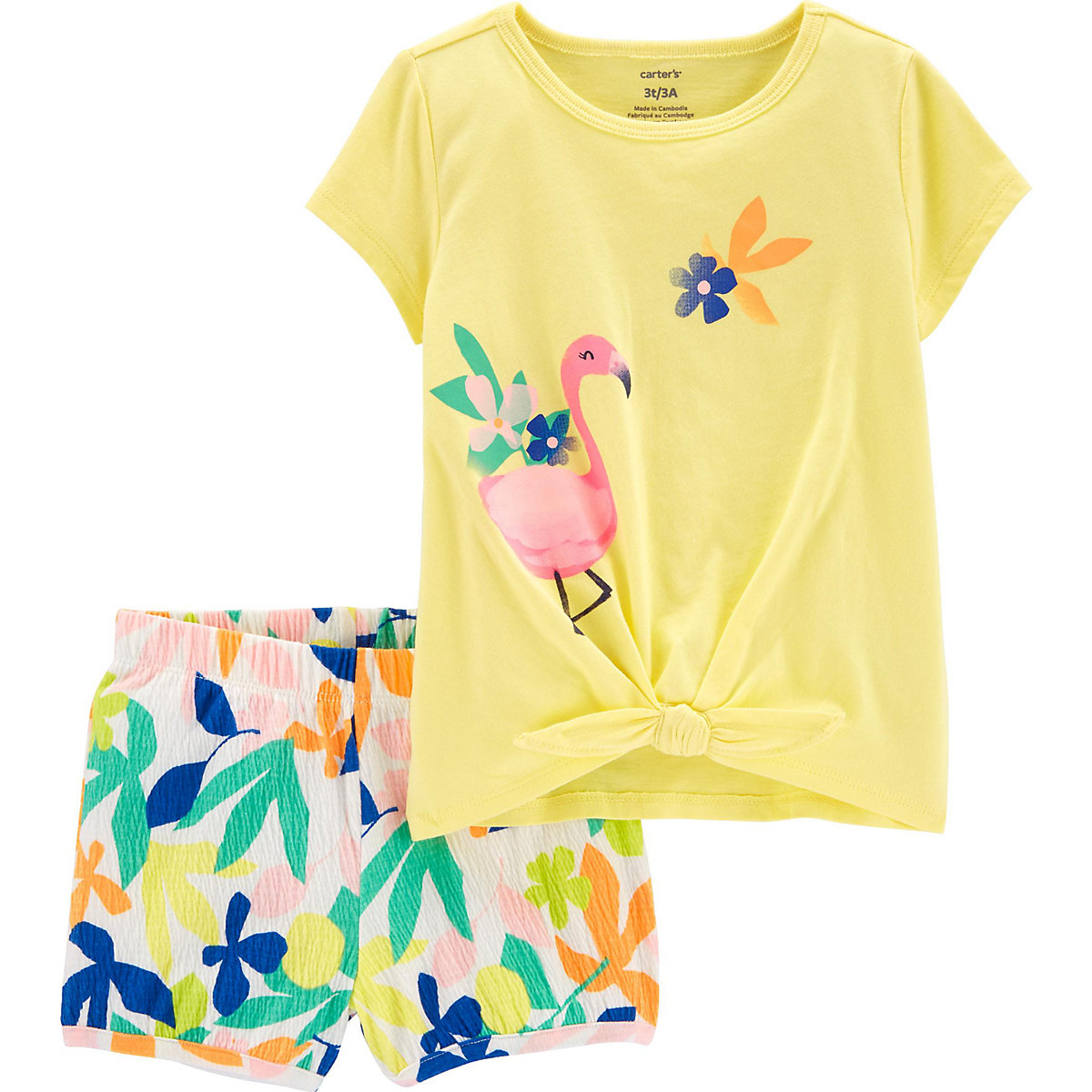 carter`s Set T-Shirt + Shorts für Mädchen gelb-kombi
