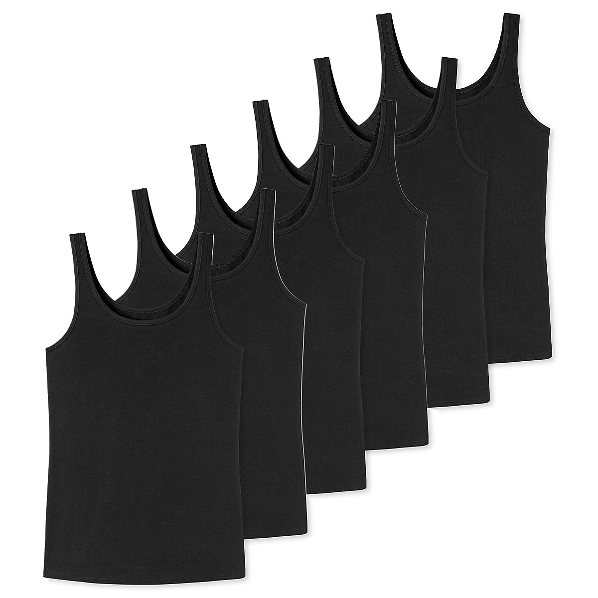 uncover by SCHIESSER Trägertop 6er Pack Basic Unterhemden schwarz