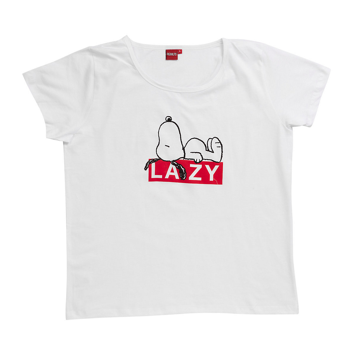 United Labels The Peanuts Snoopy Lazy T-Shirt Oberteil Top T-Shirts weiß