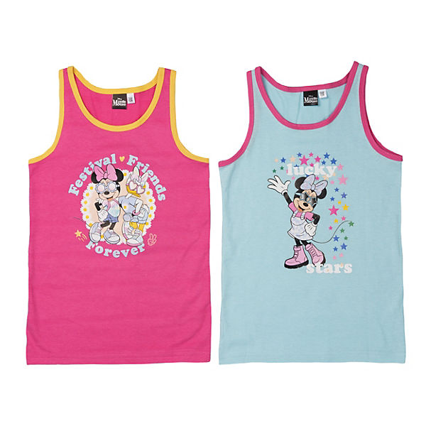 2er Pack Disney Unterhemd - Minnie und Daisy Tank Top Hemdchen Unterhemden
