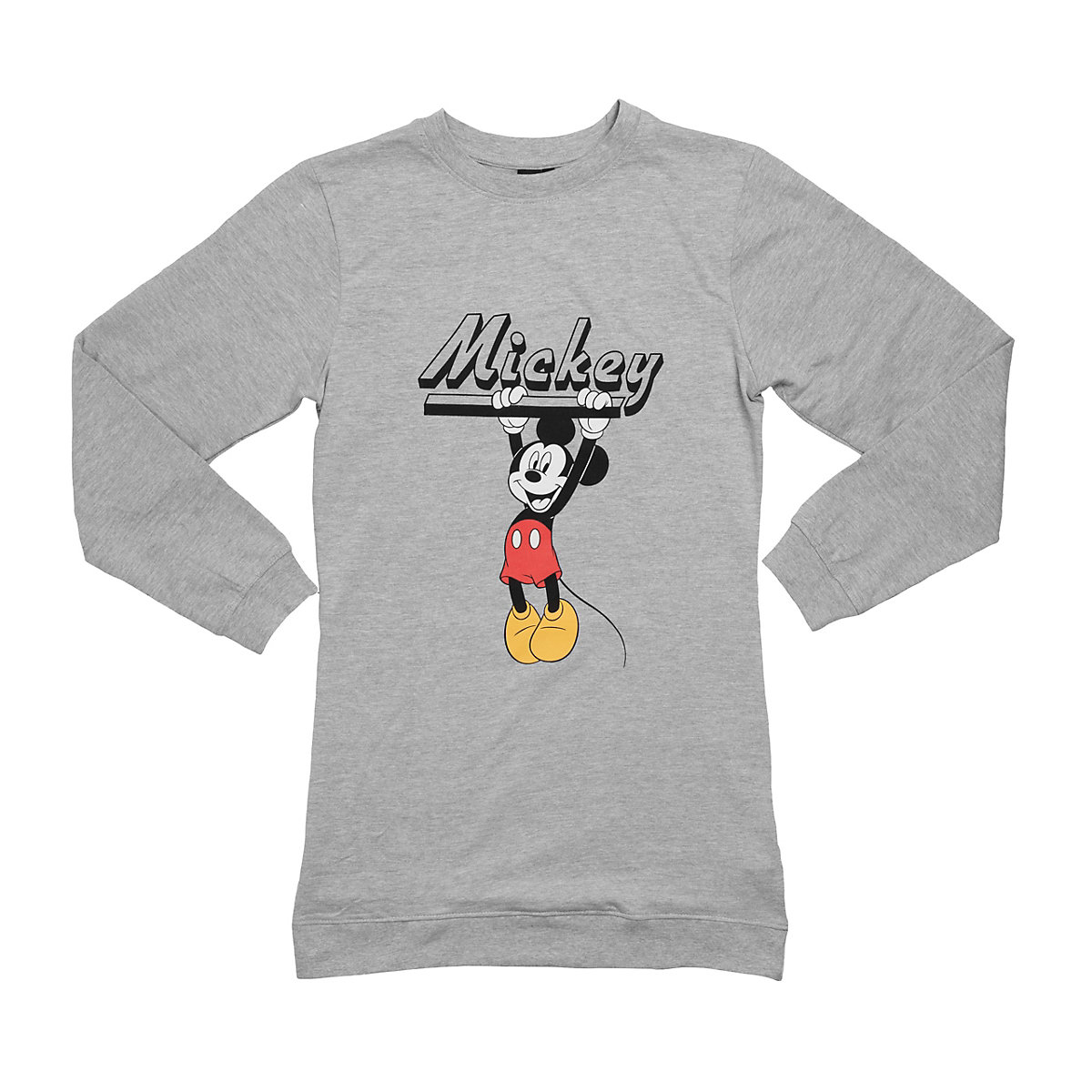United Labels Disney Mickey Mouse Nachthemd Schlafshirt Pyjama langärmlig lange Ärmel Oberteil Nachthemden grau