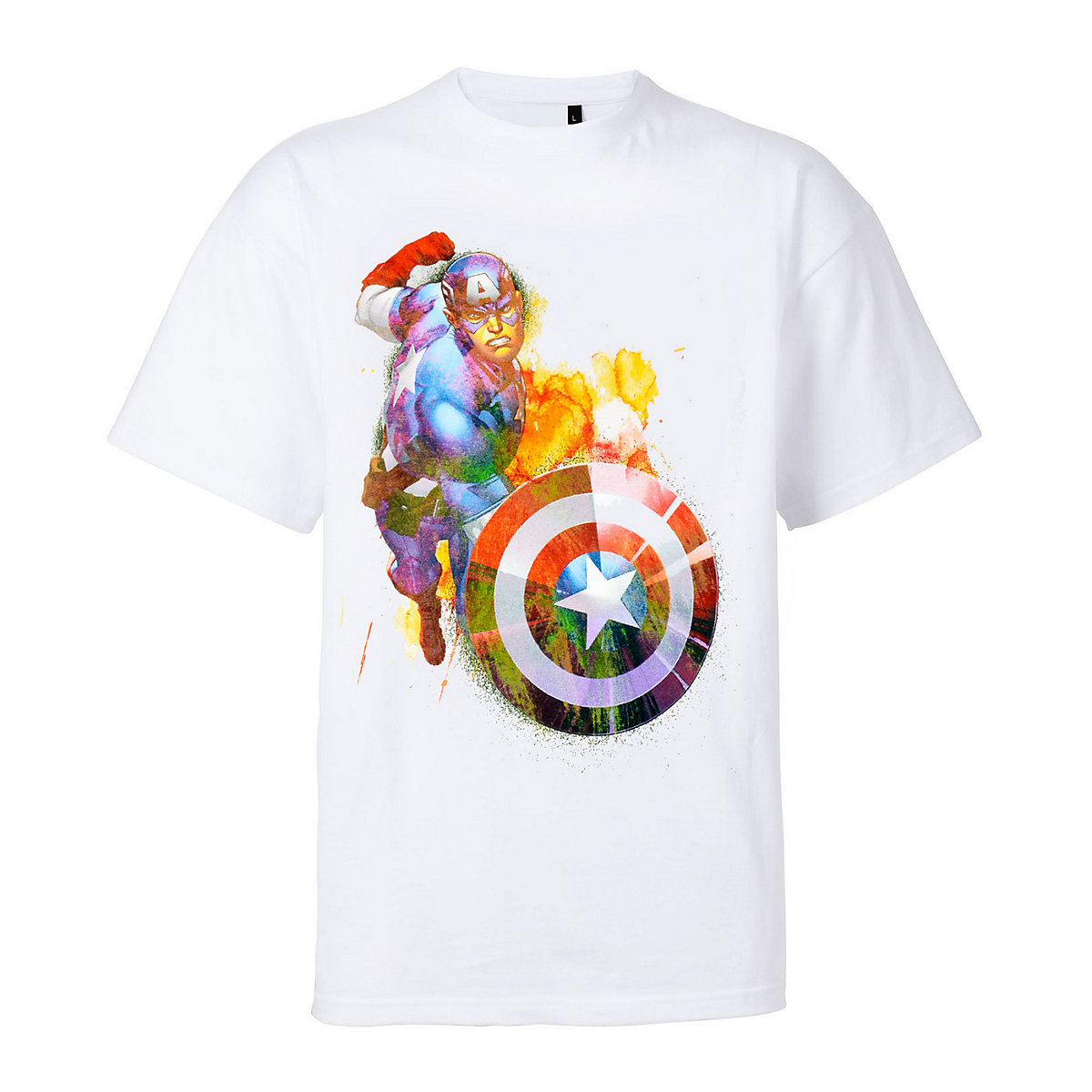 United Labels Marvel T-Shirt Captain America Oberteil Shirt kurzärmlig Hemd T-Shirts weiß
