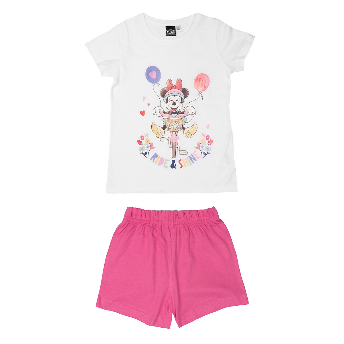 United Labels Disney Minnie Mouse Schlafanzug Pyjama Set Kurzarm Oberteil mit Hose Schlafanzüge pink/weiß