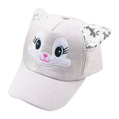 frler frler Basecap Pailletten Katze Ohren Caps für Kinder grau