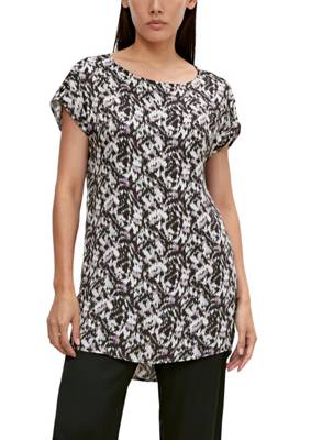 comma Blusenshirt aus Viskose Blusentops schwarz