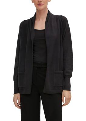 comma Jacke aus Viskosemix Strickjacken schwarz