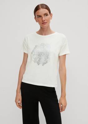 comma T-Shirt mit Frontprint Tops weiß EN6578