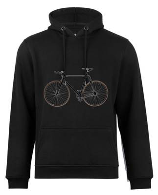Cotton Prime Kapuzensweatshirt Bike Fahrrad Kapuzenpullover schwarz