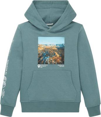 TOM TAILOR Strick & Sweatshirts Hoodie mit Fotoprint Kapuzenpullover grün