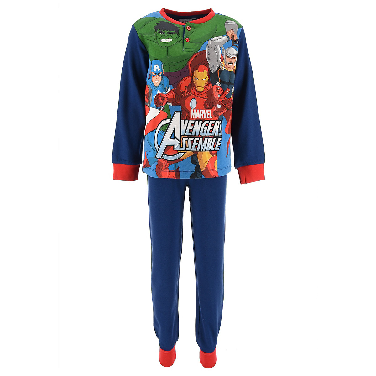 Marvel Avengers Avengers Captain America Hulk Iron Man Schlafanzug Pyjama blau