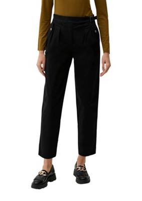 s.Oliver Loose: Hose mit Barrel leg Stoffhosen schwarz