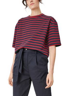 s.Oliver Jerseyshirt mit Streifen T-Shirts blau/rot