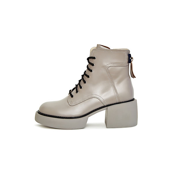 Schnürstiefelette Leather block heel ankle boots Klassische Stiefeletten