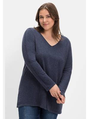 sheego Pullover Pullover blau