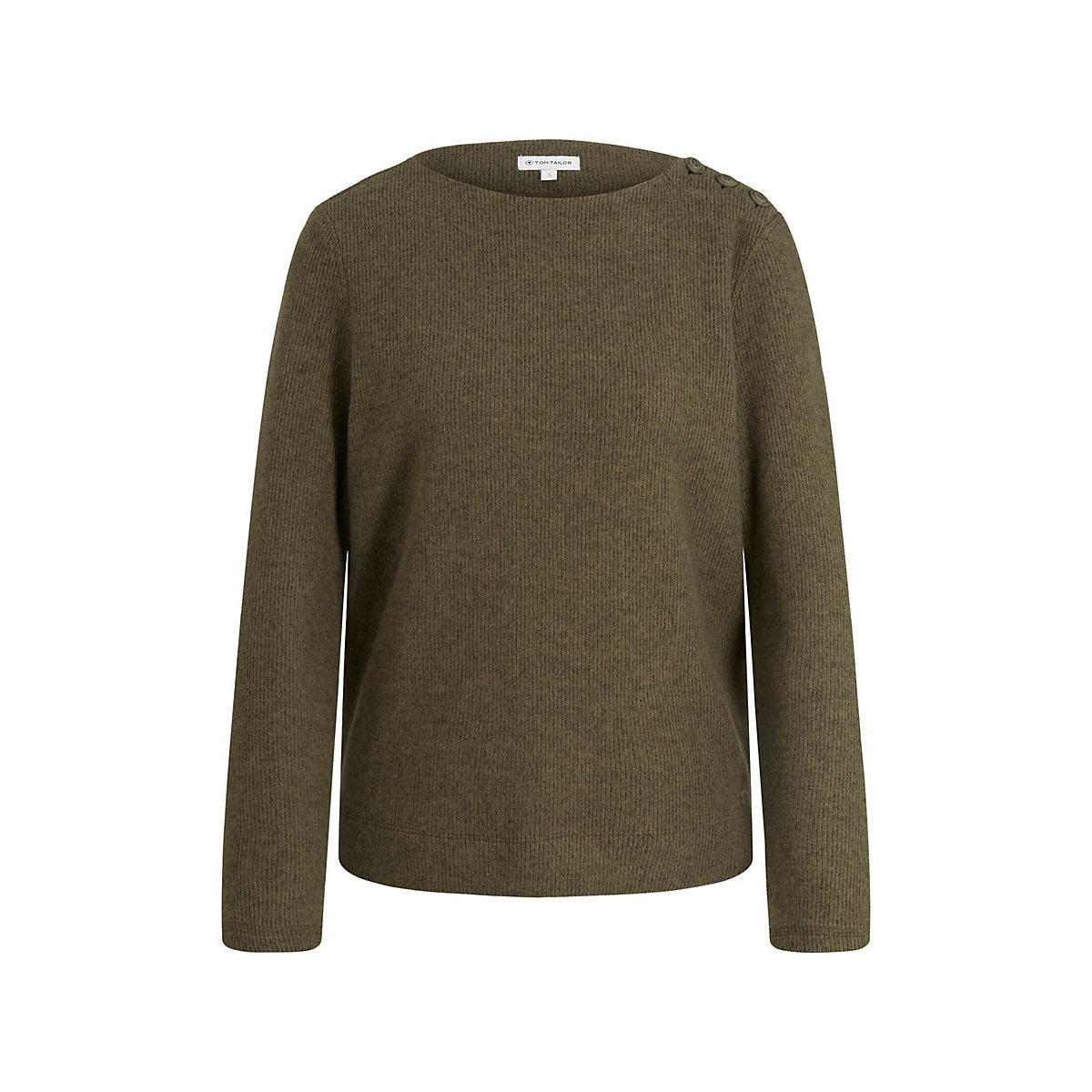 TOM TAILOR Strick & Sweatshirts Sweatshirt mit Rippstruktur  Sweatshirts khaki