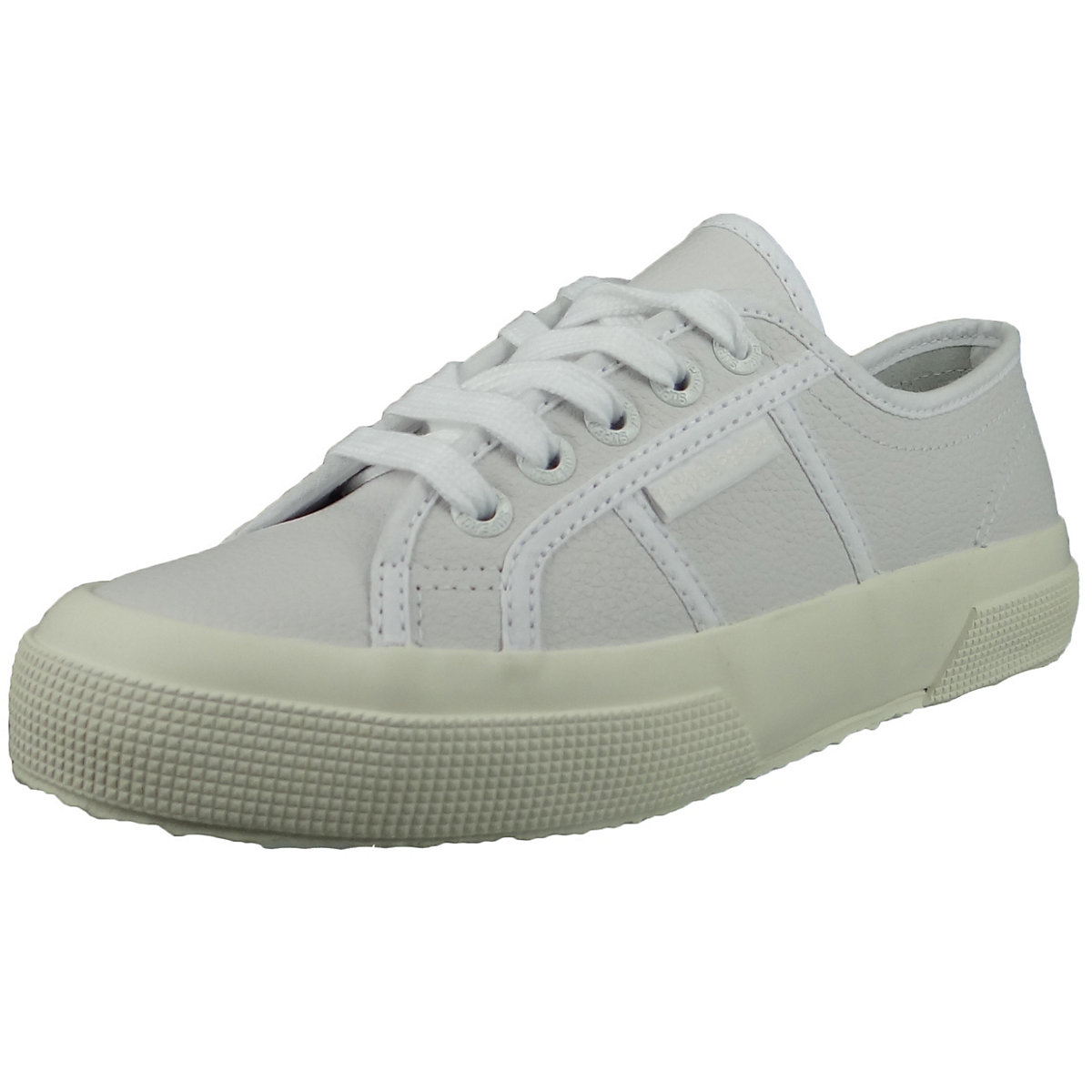 Superga® Damen Low Sneaker 2750 Tumbled Leather Low Top S009VH0 Weiß ADH opitcal white Leder Sneakers Low weiß