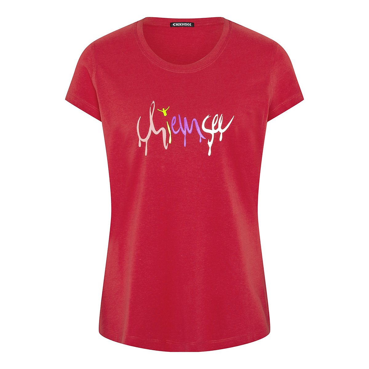 CHIEMSEE T-Shirt mit Label-Schriftzug im Art-Design T-Shirts rot