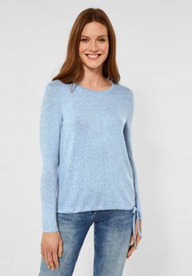 CECIL Cosy Shirt in Melange Optik hellblau