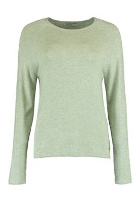 Hailys Dünnes Einfarbiges Langarm Basic Shirt natur/grün