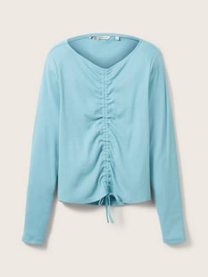 TOM TAILOR Denim T-Shirt Rippshirt mit Detail T-Shirts hellblau EN9003