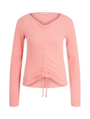 TOM TAILOR Denim T-Shirt Rippshirt mit Detail T-Shirts rosa