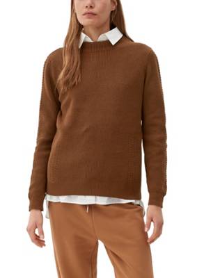 s.Oliver Strickpullover mit Stehkragen Pullover braun
