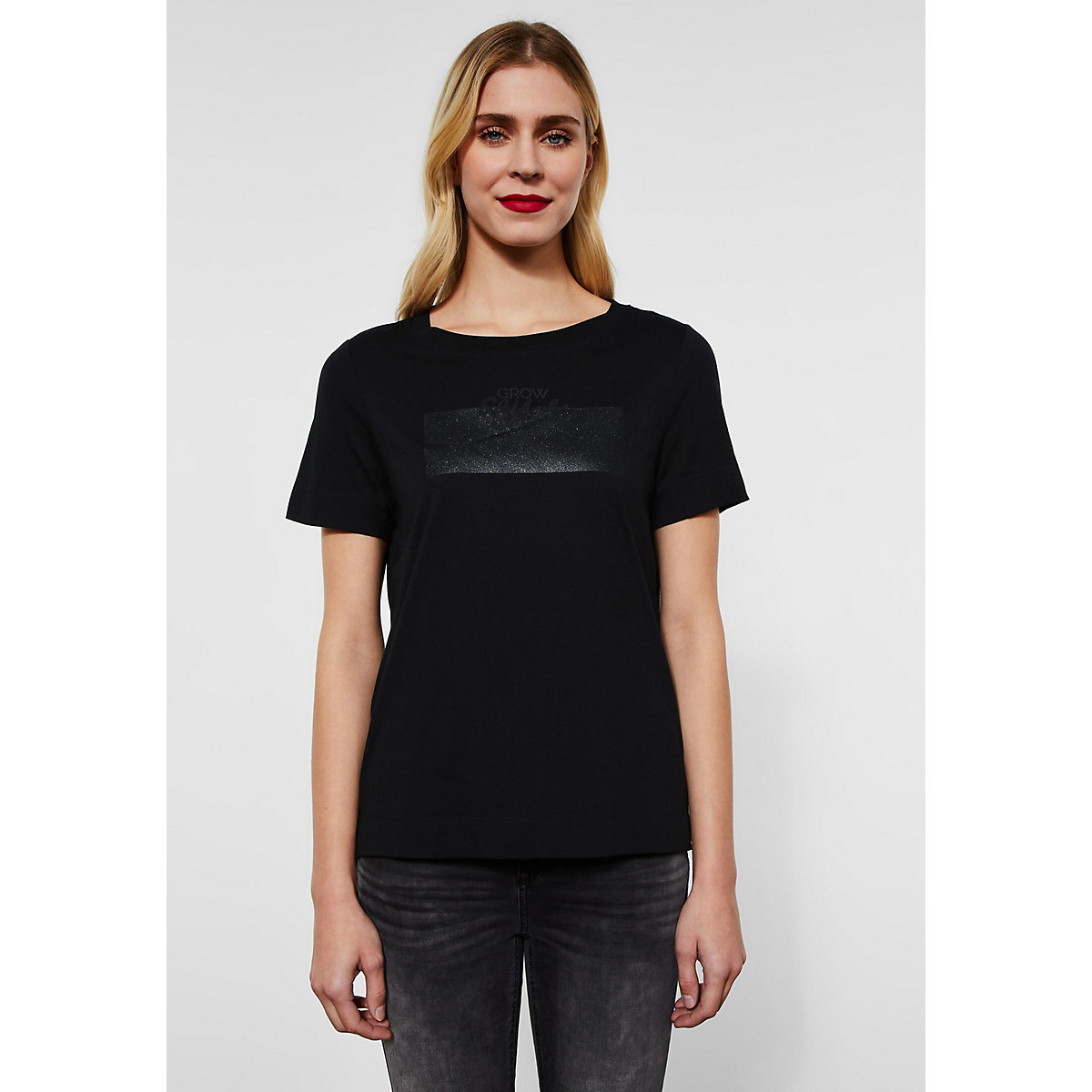 Street One T-Shirt mit Partprint schwarz
