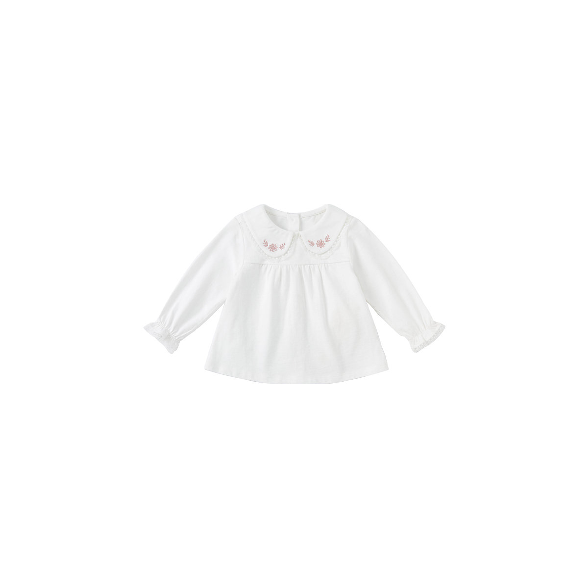 Dave & Bella Luxus-Bluse mit Kragen & Blumen-Stickerei für Mädchen weiß Dave & Bella Luxus-Bluse mit Kragen & Blumen-Stickerei für Mädchen weiß