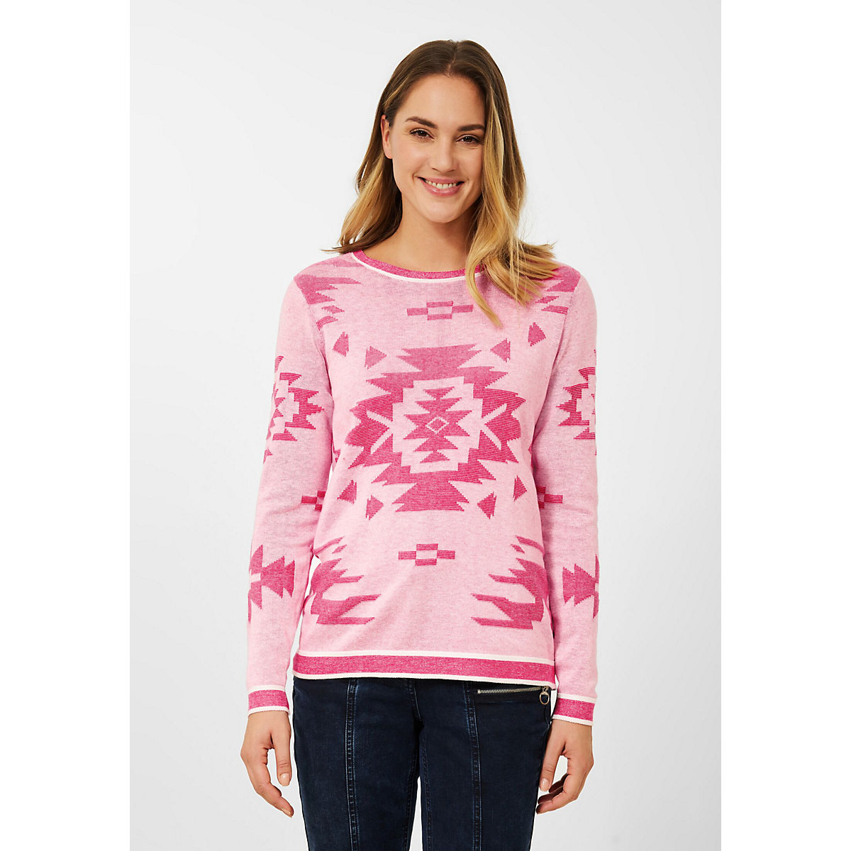 CECIL Pullover mit Muster pink