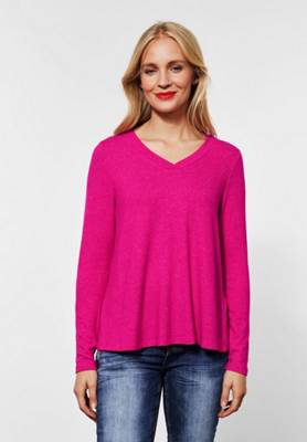 Street One Pullover mit V-Ausschnitt pink-kombi