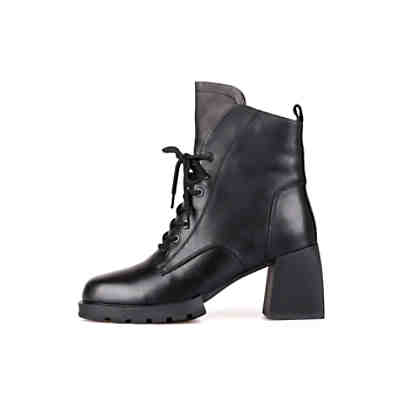 Schnürstiefelette Leather block heel ankle boots Klassische Stiefeletten