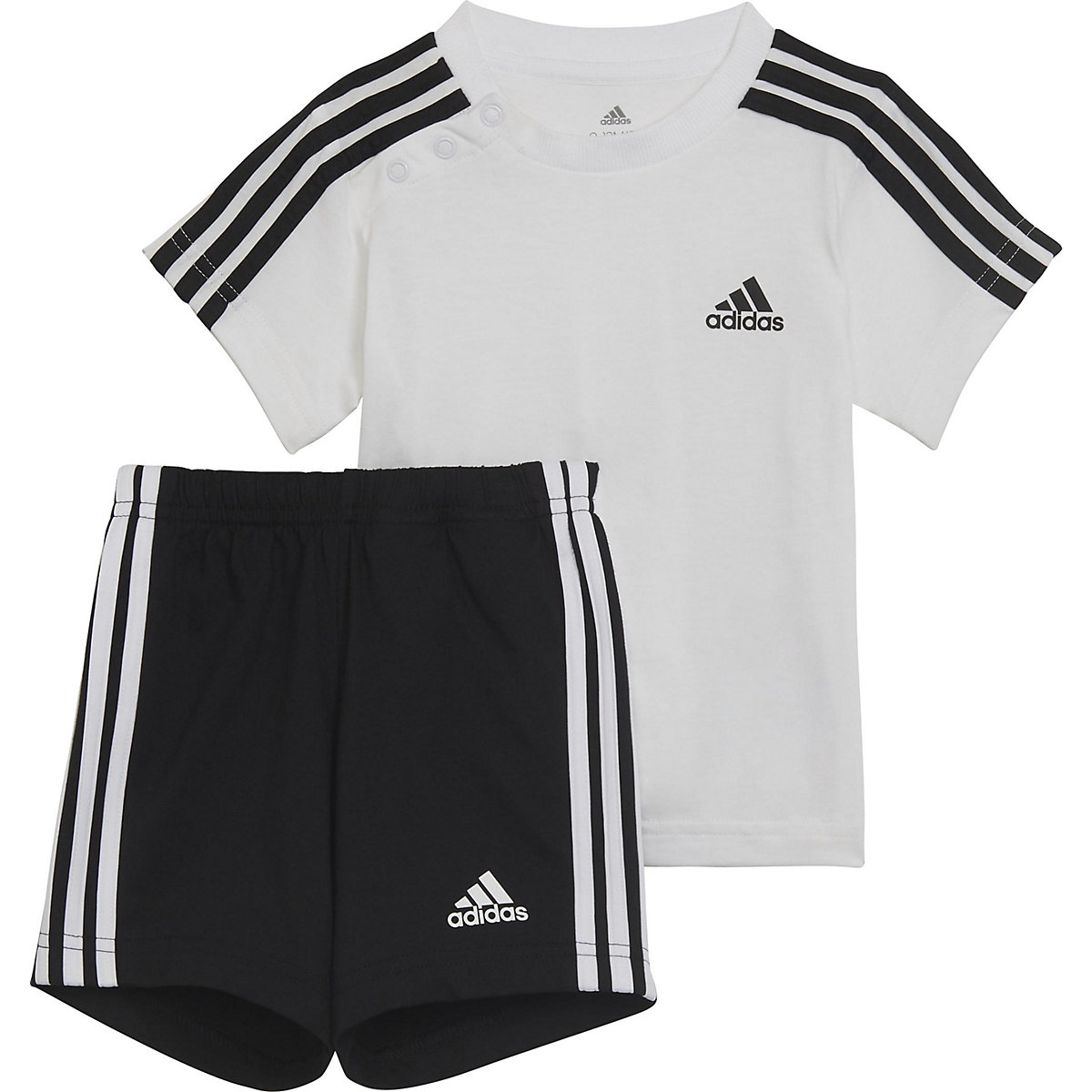 adidas Baby Set T-Shirt + Shorts I 3S SPORT SET für Jungen schwarz/weiß