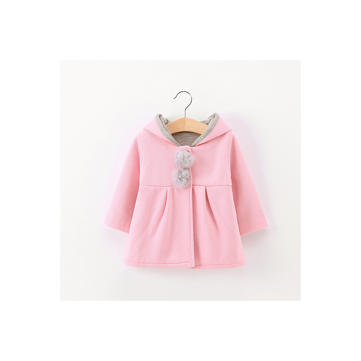Vicabo Baby Mädchen Mantel Hasenohren Kapuze Mäntel für Mädchen rosa