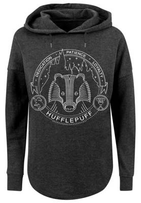 F4NT4STIC Harry Potter Hufflepuff Seal Kapuzenpullover grau