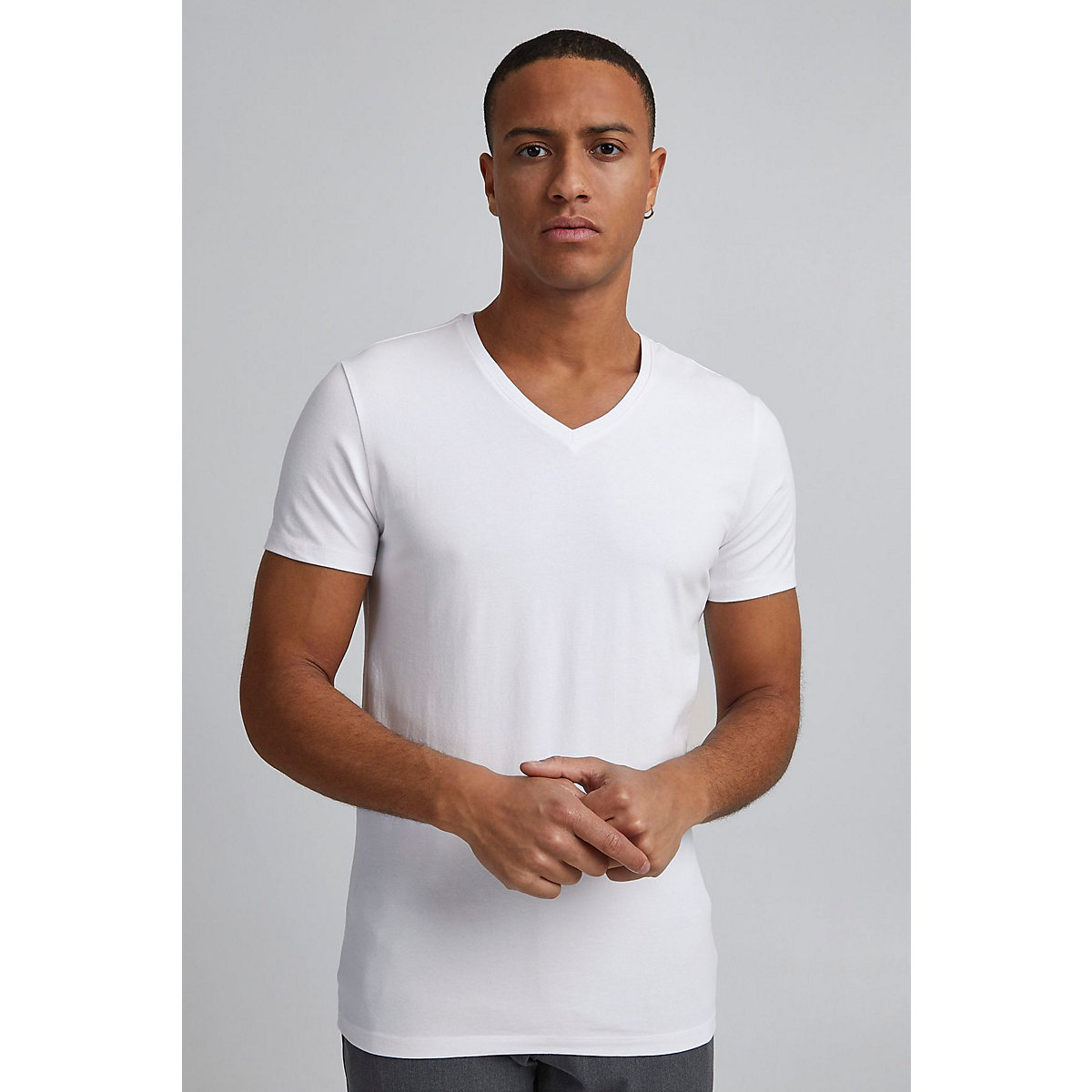 CASUAL FRIDAY V-Ausschnitt T-Shirt Einfarbiges Kurzarm Basic LINCOLN weiß