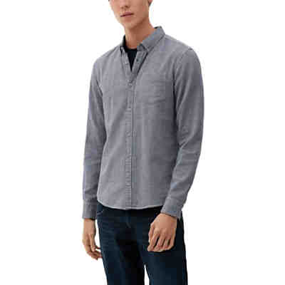 Extra Slim: Baumwollhemd mit Strukturmuster Langarmhemden