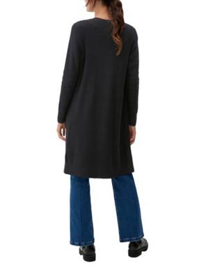 s.Oliver Long-Cardigan ohne Verschluss Strickjacken schwarz