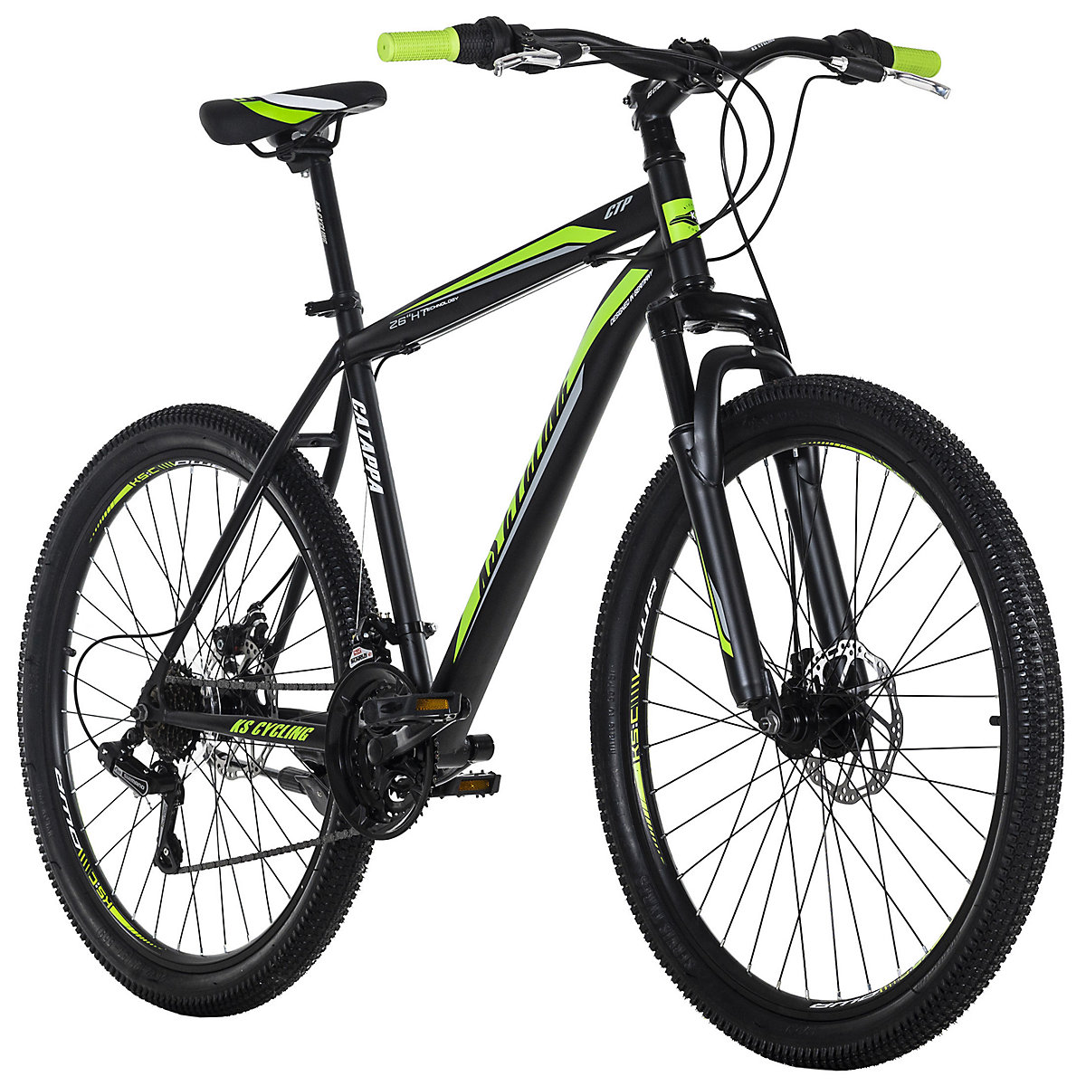 KS Cycling KS Cycling Mountainbike Hardtail 26 Zoll Catappa schwarz-grün Rahmenhöhe: 50 cm schwarz/grün