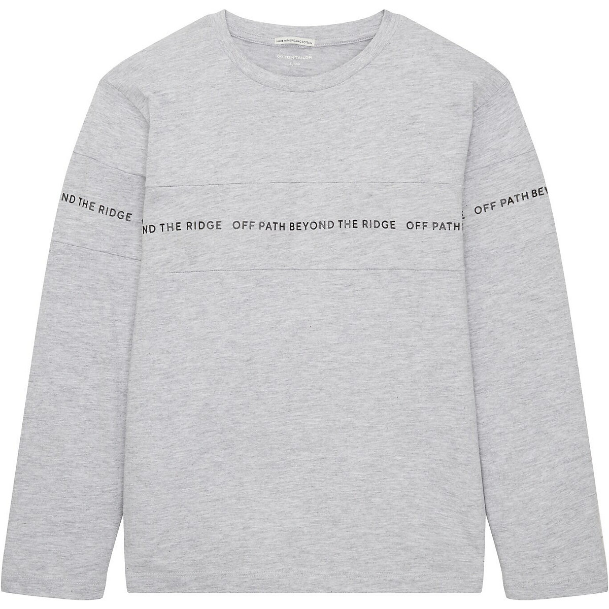 TOM TAILOR T-Shirt Langarmshirt mit Textprint  T-Shirts stein