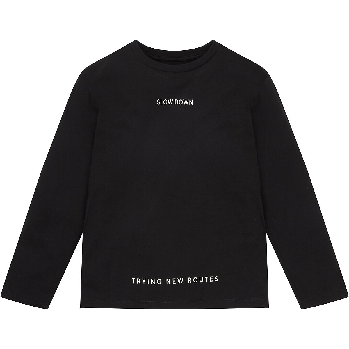 TOM TAILOR T-Shirt Langarmshirt mit Textprint  T-Shirts schwarz