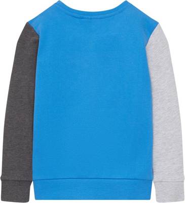 TOM TAILOR Blocking Sweatshirts Sweatshirt Colour & und Sweatshirts blau Strick mit Print