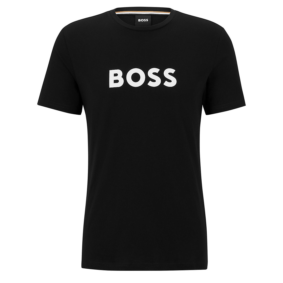 BOSS Herren T-Shirt T-Shirt RN Rundhals Kurzarm großer Logoprint Baumwolle T-Shirts schwarz