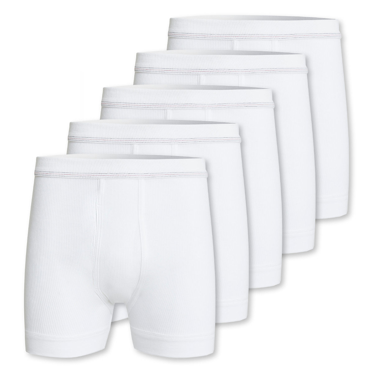 Con-ta Unterhose kurz mit Eingriff 5er Pack Doppelripp Panties weiß